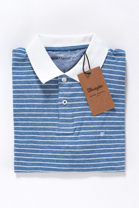 WRANGLER S/S STRIPE POLO WRANGLER BLUE W7A34KW05