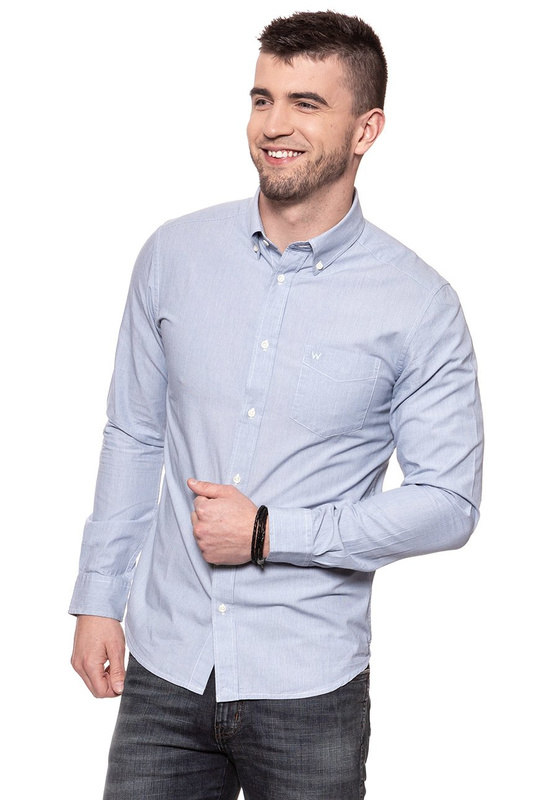 KOSZULA WRANGLER LS 1PKT BUTTON DOWN CHAMBRAY BLUE W58833NUV 112129606