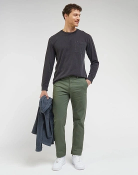 MESKIE SPODNIE  REGULAR CHINO OLIVE GROVE 112342928