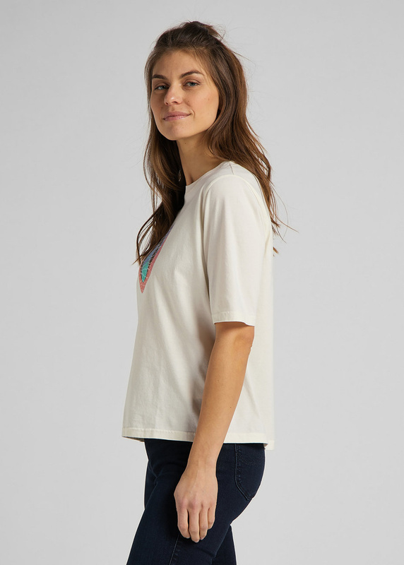 DAMSKI T-SHIRT LEE HALF SL GRAPHIC TEE BRIGHT WHITE L44JEPLJ 112109894