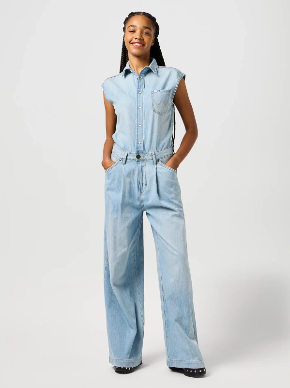 WRANGLER DAMSKI KOMBINEZON JEANSOWE WRANGLER TROUSER JUMPSUIT PALE BLUE WASH 112362713
