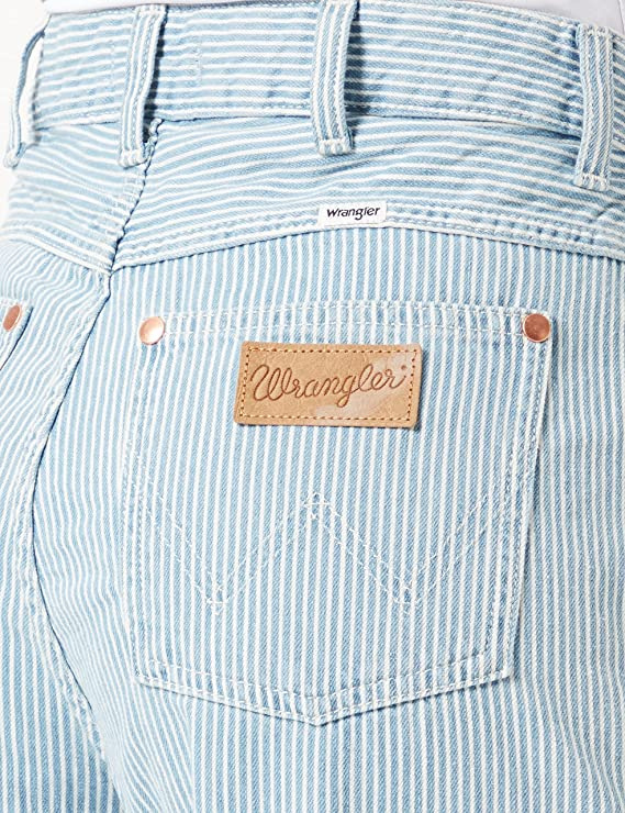 WRANGLER BARREL HICK HORAY W2H7AM44F DAMSKIE SPODNIE MATERIAŁOWE W PASKI 112146032