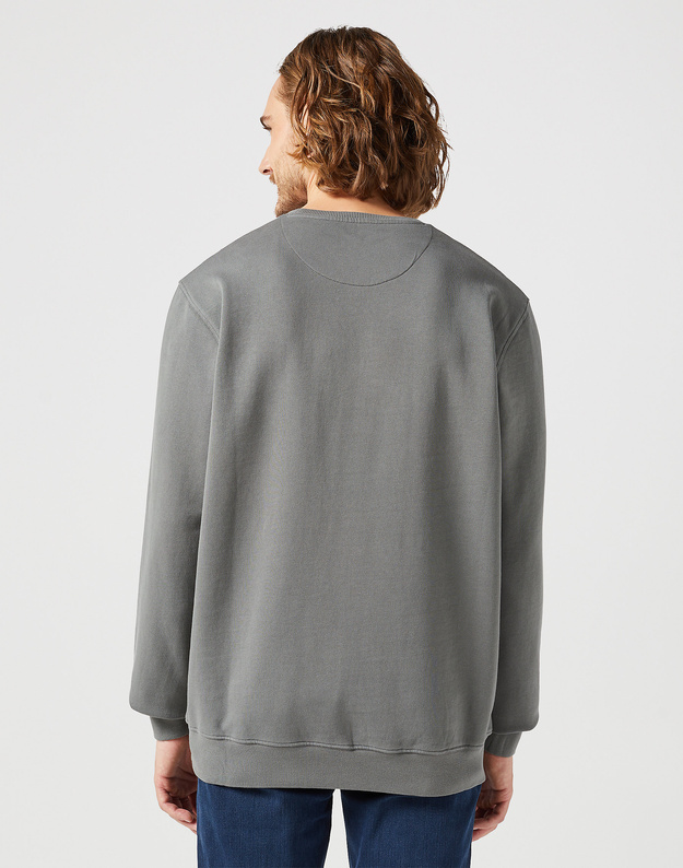 WRANGLER MĘSKA BLUZA WRANGLER SIGN OFF CREW GUN METAL 112350537