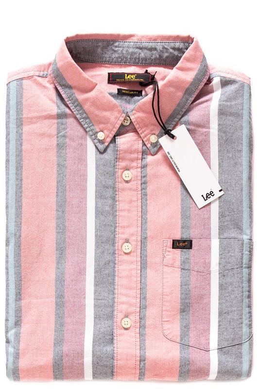 KOSZULA MĘSKA LEE BUTTON DOWN SS BURNED RED L886NULB 112123688