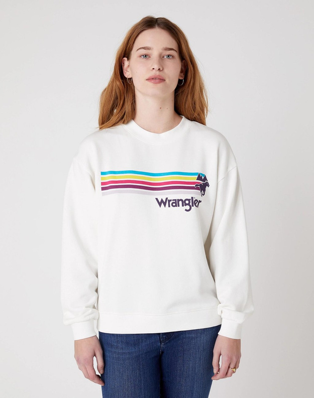 DAMSKA BLUZA WRANGLER RETRO SWEAT OFF WHITE W6N0HA737 112130761