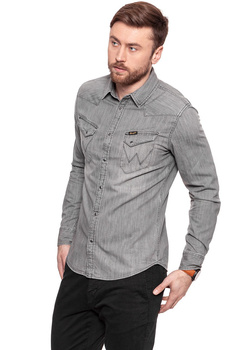 WRANGLER L/S CITY WESTERN SHI WASHED GREY W58333X2D
