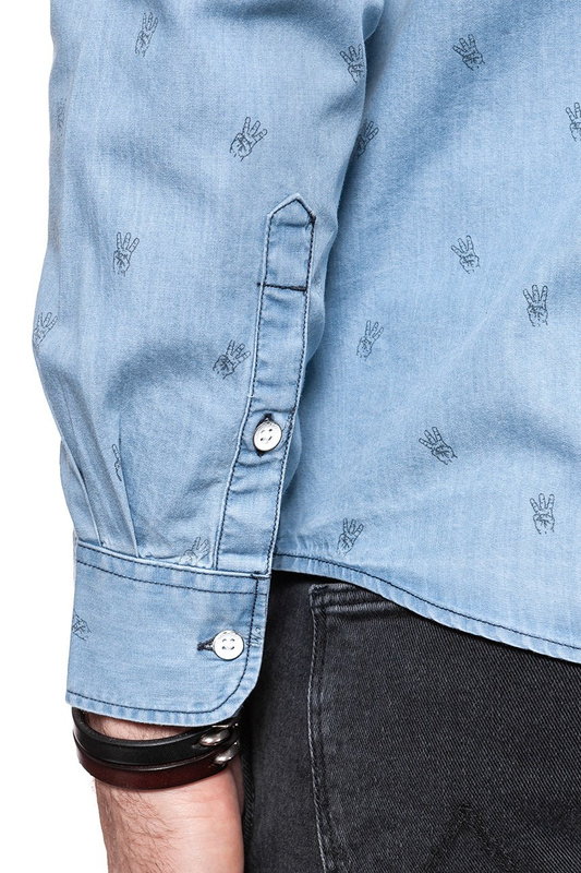 KOSZULA JEANSOWA MĘSKA WRANGLER LS 1PKT BUTTON DOWN INDIA INK W58835PKE 112129614
