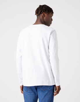 WRANGLER LS SIGN OFF TEE MĘSKA KOSZULKA Z DŁUGIM RĘKAWEM LOGO WHITE W70KD3989 112320268
