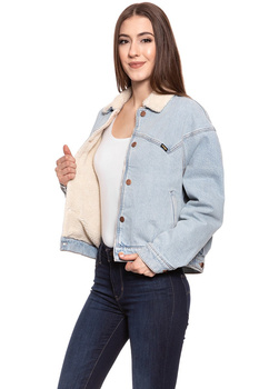 DAMSKA KURTKA JEANSOWA WRANGLER 80´S SHERPA JACKET WINTER BLEACH W424WJ10B 112128828