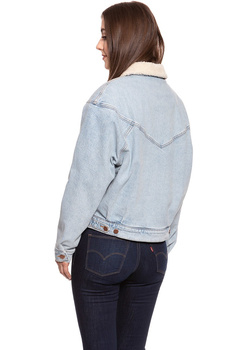 DAMSKA KURTKA JEANSOWA WRANGLER 80´S SHERPA JACKET WINTER BLEACH W424WJ10B 112128828