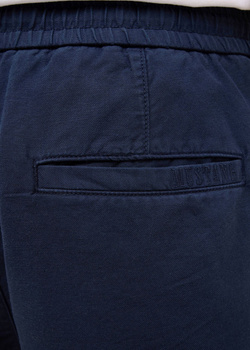 MUSTANG Męskie szorty Materiałowe Mustang Style Linen Jogger Shorts Navy Blazer 1016459 5324
