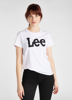 DAMSKI T-SHIRT LEE LOGO TEE WHITE L43VEP12 112109756