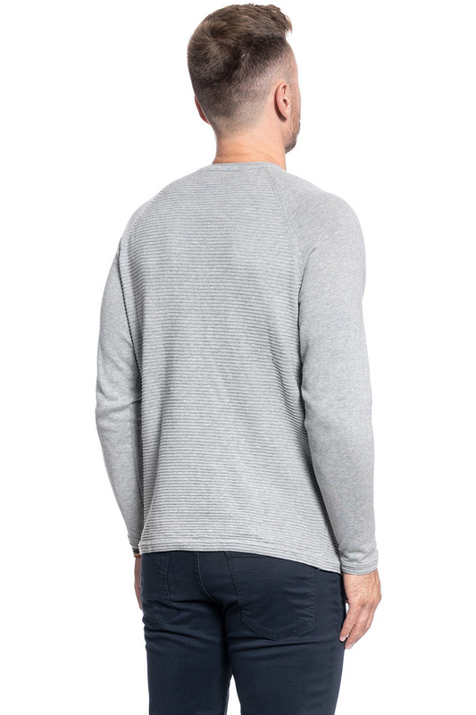 SWETER MĘSKI MUSTANG Emil C Structure MID GREY MELANGE 1008255 4140