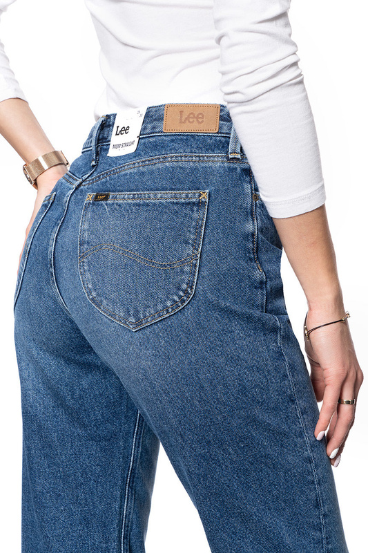 DAMSKIE SPODNIE JEANSOWE LEE MOM STRAIGHT MID BOOSTER L32IRDQF SAMPLE 112107616