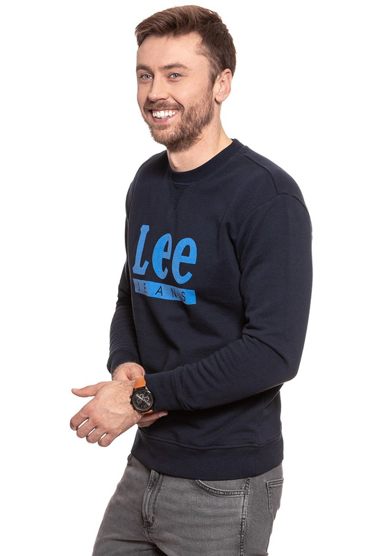 BLUZA MĘSKA LEE BASIC GRAPHIC CREW SKY CAPTAIN L80TJBHY 112121521