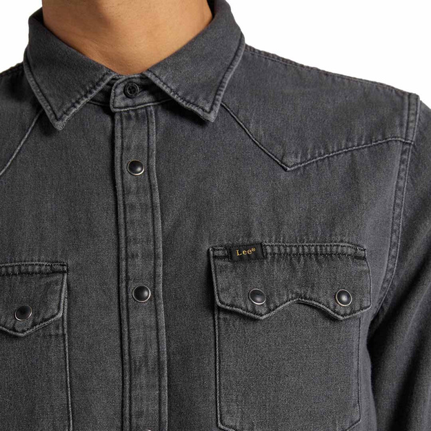 LEE RIDER SHIRT REGULAR FIT MĘSKA KOSZULA JEANSOWA ASPHALT L851PAFZ 112122510
