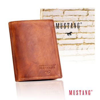 MUSTANG Denimo Wallet Side Opening SKÓRZANY PORTFEL POJEMNY NA KARTY PREMIUM 