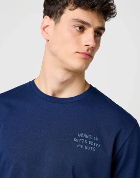 MESKA KOSZULKA WRANGLER EMBROIDERY TEE NAVY 112371488