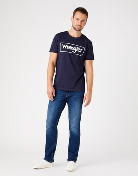 WRANGLER FRAME LOGO TEE MĘSKI T-SHIRT KOSZULKA NAVY W7H3D3114 112146325