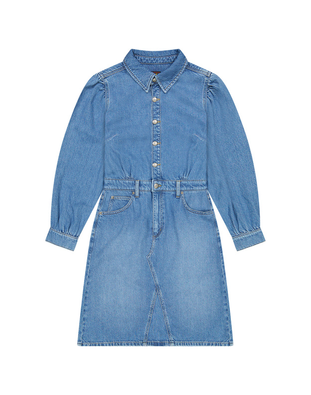 DAMSKA SUKIENKA JEANSOWA LEE LONG SLEEVE DRESS FINE BLUE 112370996