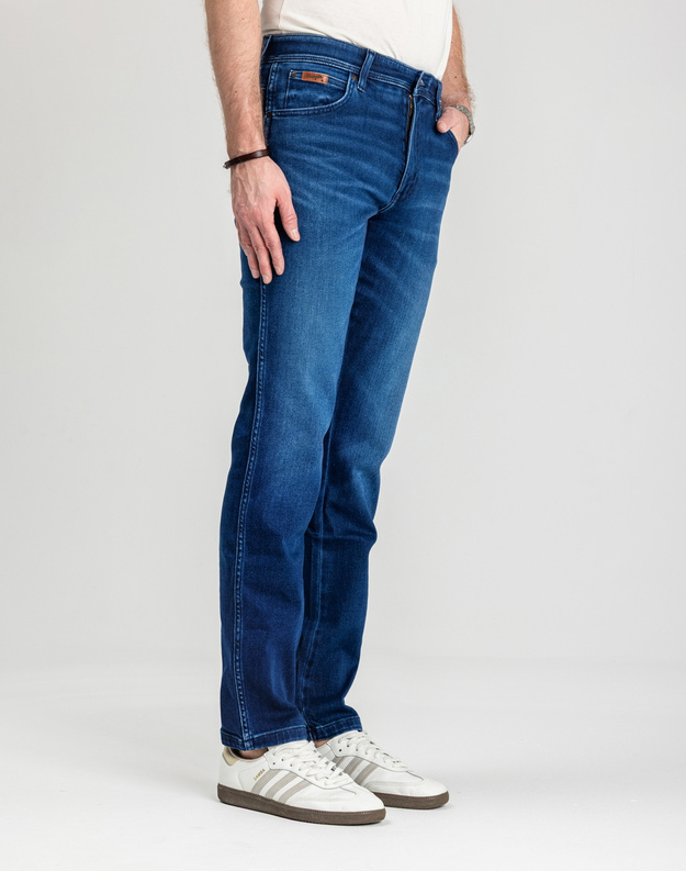 WRANGLER MĘSKIE SPODNIE JEANSOWE WRANGLER TEXAS SLIM BLUE JAM 112358217