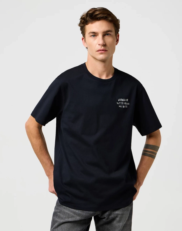 MESKA KOSZULKA  WRANGLER EMBROIDERY TEE BLACK 112371489
