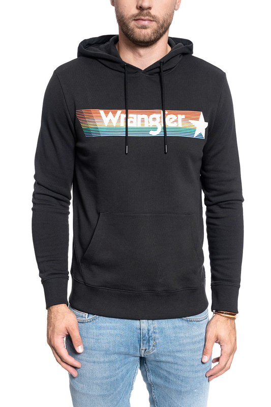 MĘSKA BLUZA WRANGLER WRANGLER HOODIE FADED BLACK W6C6HAXV6 112130709