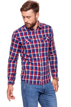 KOSZULA WRANGLER LS 2PKT FLAP SHIRT SCARLET RED W5917ORUU 112129698