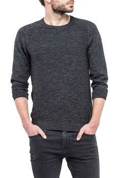 LEE TEXTURED CREW KNIT MĘSKI SWETER DARK GREY MELE L84QAJ06