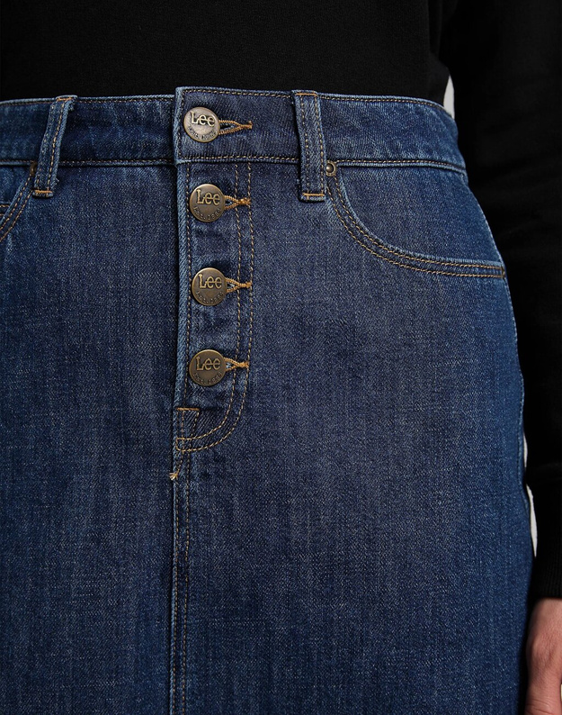 LEE BUTTON FLY A LINE DAMSKA SPÓDNICA RINSE L38MNA36 112139978