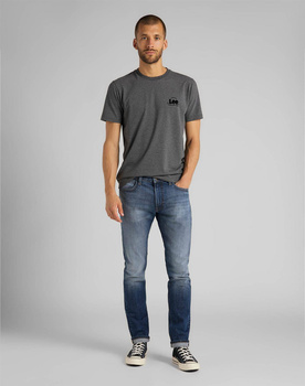 LEE SS TONAL FLOCK LOGO MĘSKI T-SHIRT DARK GREY MELE L62SFE06 112114819