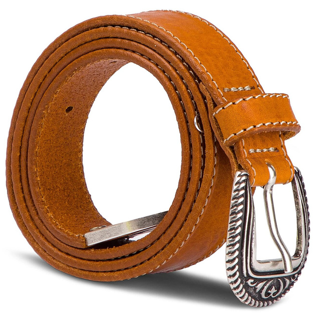 WRANGLER DESERT BELT MĘSKI PASEK KLASYCZNY SKÓRZANY COGNAC W0B83U181 112125579