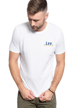 MĘSKI T-SHIRT LEE SMALL LOGO TEE BRIGHT WHITE L62GFQLJ 112114586