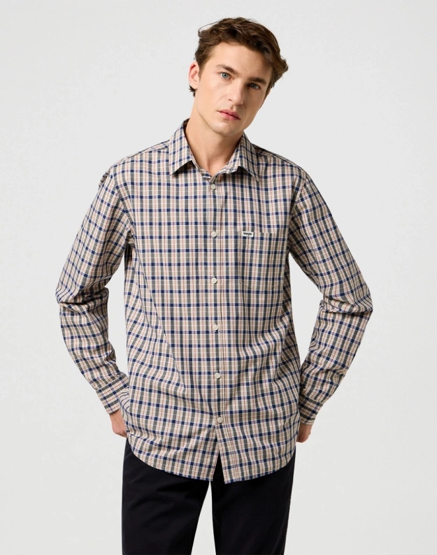 MESKA KOSZULA WRANGLER 1 PKT SHIRT BEIGE 112371553