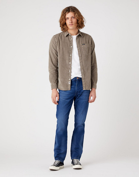 WRANGLER GREENSBORO MĘSKIE SPODNIE JEANSOWE BRUSHED MID BLUE W15QAL15O 112324523