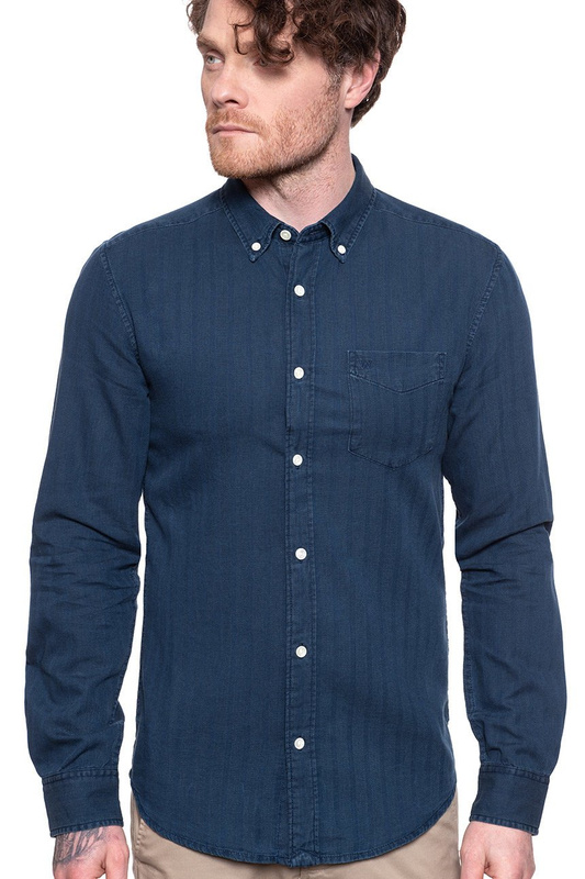 KOSZULA MĘSKA WRANGLER LS 1PKT BDOWN SHIRT INDIGO BLU W5F3B589X 112130130