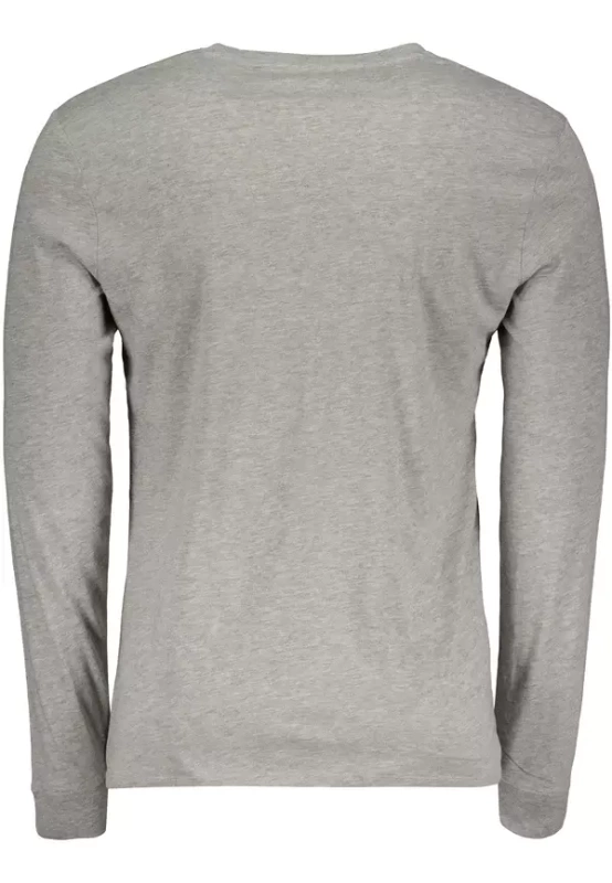 WRANGLER LS AMERICANA TEE MĘSKA KOSZULKA Z DŁUGIM RĘKAWEM LOGO MID GREY MELANGE W7JBD3X37 112144830