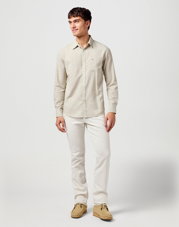 MESKIE SPODNIE MATERIALOWE WRANGLER GREENSBORO VAPOROUS GRAY 112362435