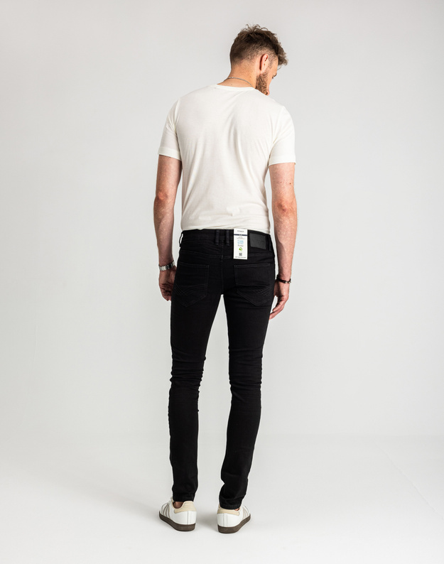 Męskie Spodnie Jeansowe Tom Tailor Troy Czarne Slim Fit 1021160 10270