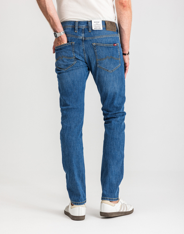 Męskie Spodnie Jeansowe Mustang Style Oregon Tapered Denim Blue 1017123 5000 623