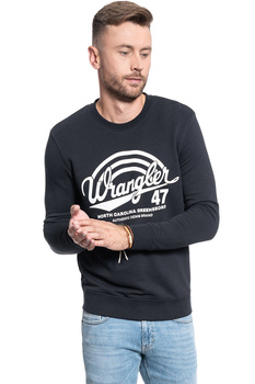 MĘSKA BLUZA WRANGLER LOGO CREW BLUE GRAPHITE W6C0HAX15 112130701