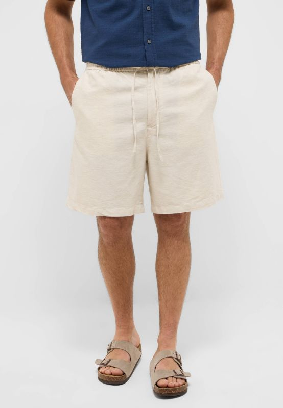 Mustang Męskie szorty Mustang Style Linen Jogger Shorts Ecru 1016459 2014