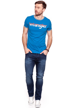 KOSZULKA WRANGLER LOGO RINGER TEE DEEP WATER W7B68FQDF 112131528
