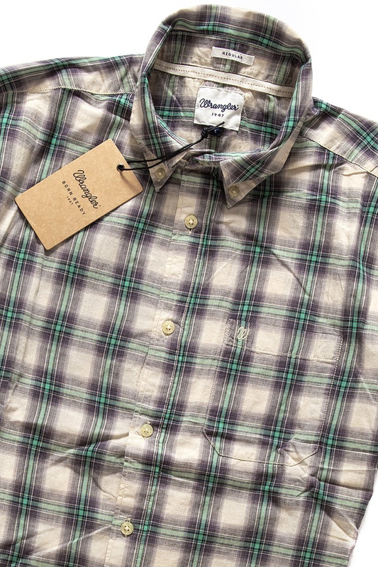 WRANGLER S/S 1 PKT SHIRT BERYL GREEN W5952L8S4 