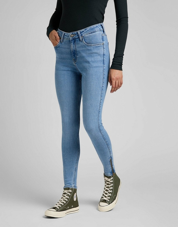 LEE SCARLETT HIGH ZIP DAMSKIE SPODNIE JEANSOWE PARTLY CLOUDY L31BERPA 112320161