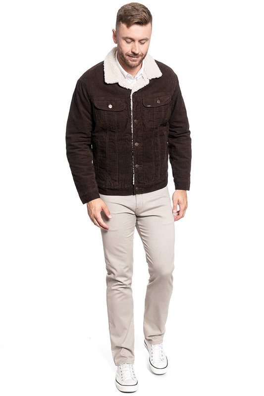 MĘSKA KURTKA ZIMOWA LEE SHERPA JACKET WINTER BROWN L87AQM52 112122863