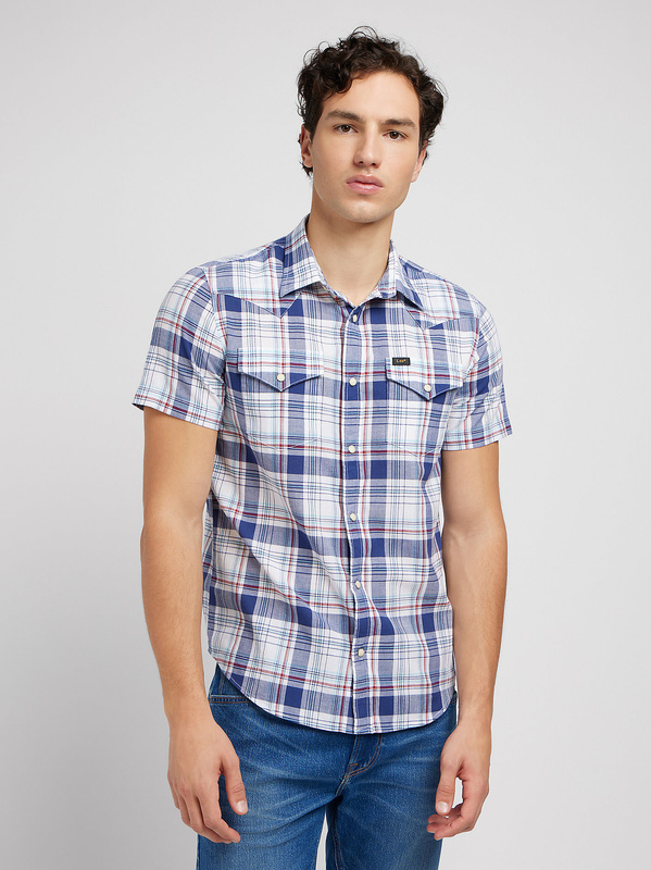 LEE MĘSKA KOSZULA LEE SS WESTERN SHIRT MEDIEVAL BLUE 112349936