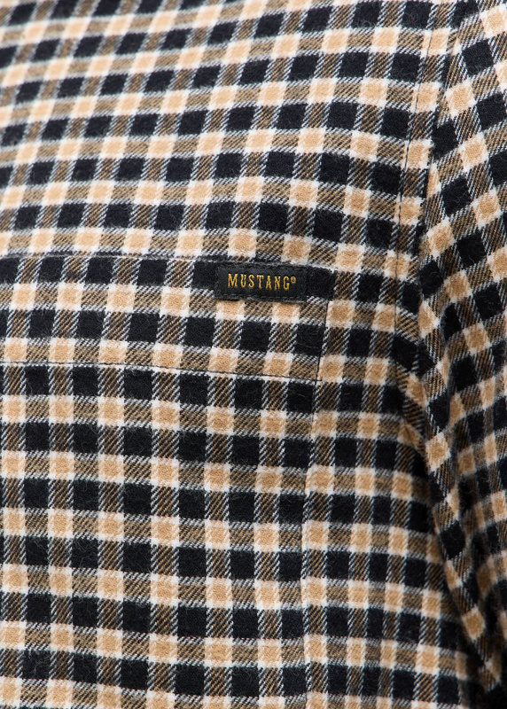 Męska Koszula Mustang Style Eastbridge Brushed Twill Mini Check Black 1016960 12786