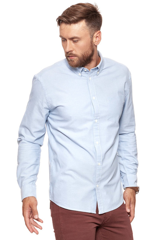 KOSZULA WRANGLER LS 1PKT BUTTON DOWN FADED DENIM W5883BMAN 112129626