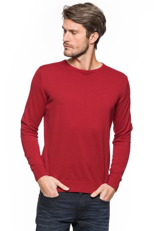 TOM TAILOR BASIC CREW-NECK SWEATER GRUNGE RED 3019733.45.10 COL. 5479